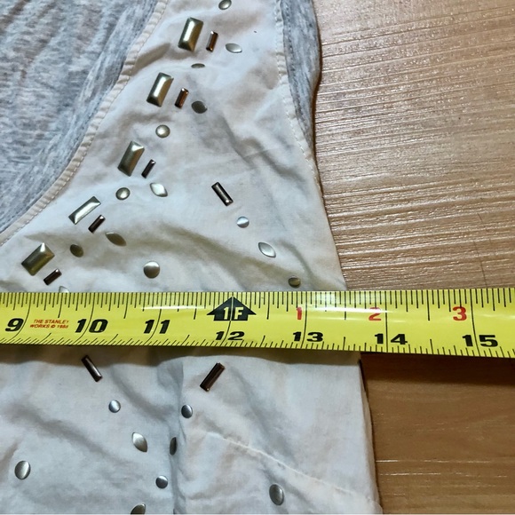 J. Crew Tops J Crew Womens Cream And Grey Cotton Embellished Tank Top Size Extra Small Xs